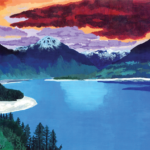 lake scene, painted by Rachel Tartamella of South Granville High, 2016 art contest winner