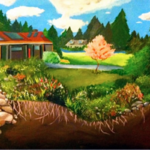 Art from a Chapel Hill High School student depicts a rain garden.